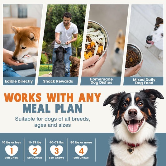 24-in-1 Dog Vitamins and Supplements 200 Ct Dogs Multivitamin Chewable Contain Chondroitin Probiotics Omega-3 Glucosamine for Dogs Skin Coat Heart Joint Gut Digestion Liver Brain Eyes Immune Support